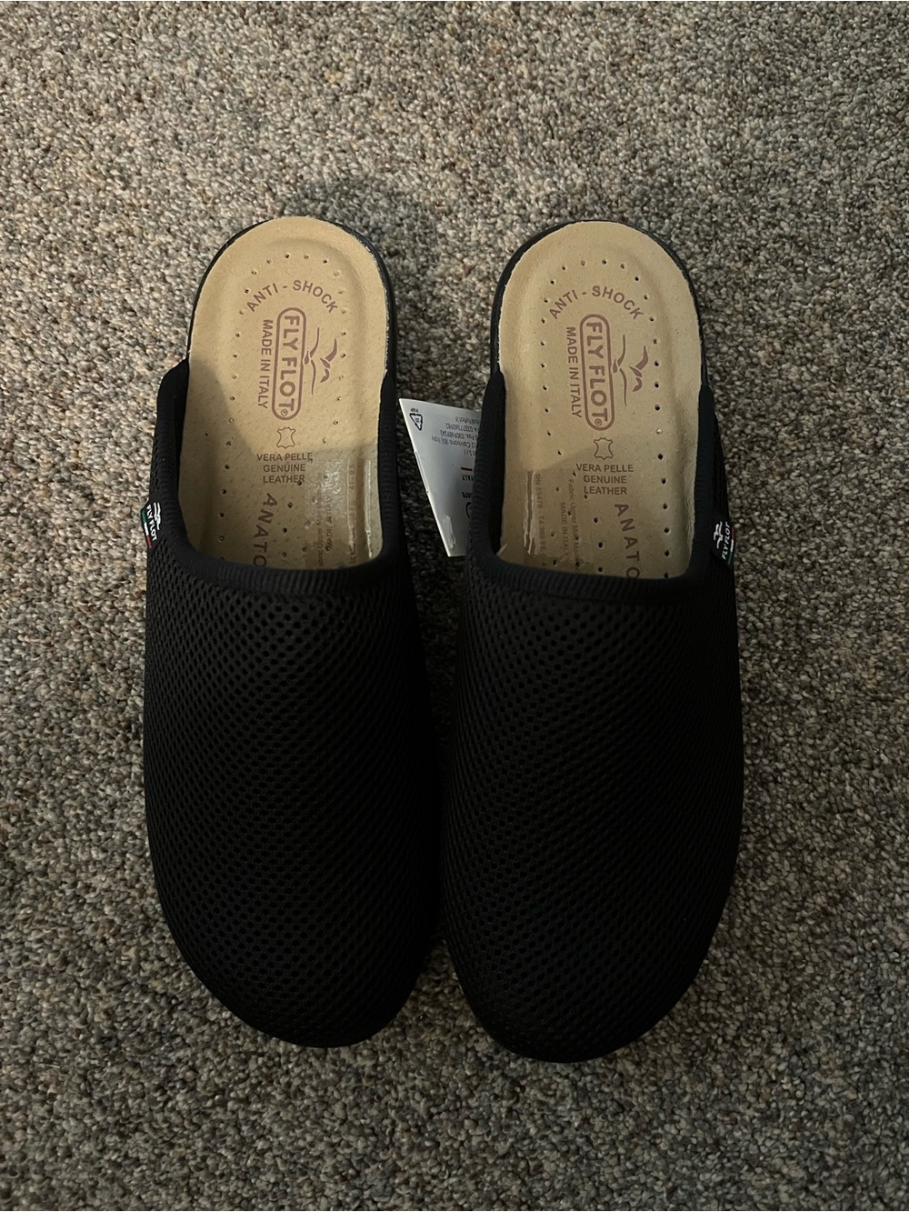 Fly Flot Black Mesh Mule/Clog
